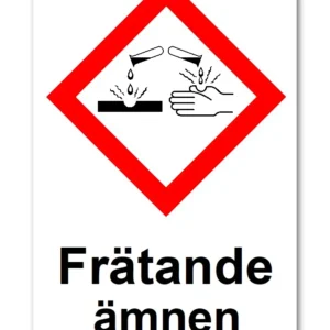 Skylt frätande ämnen